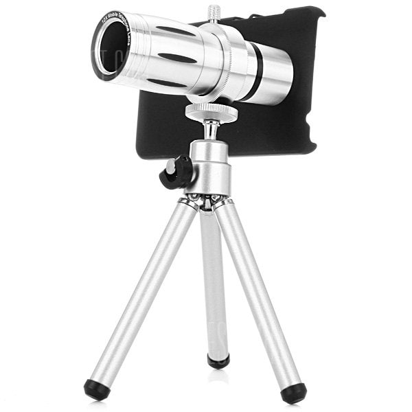 offertehitech-gearbest-Practical 12x Optical Telescope Mobile Telephoto Lens with Tripod and Back Case for Xiaomi 4