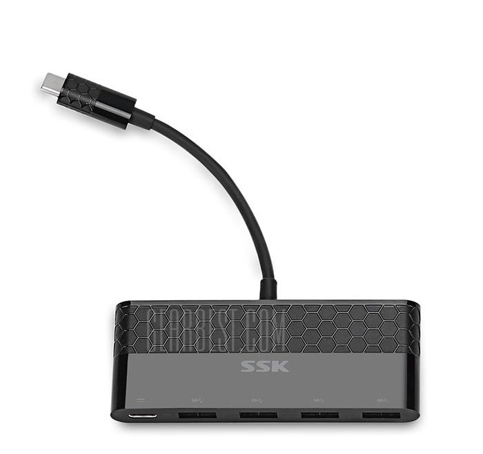 offertehitech-gearbest-SSK SHU - C100 4 Port USB-C Hub Type-C Portable Splitter