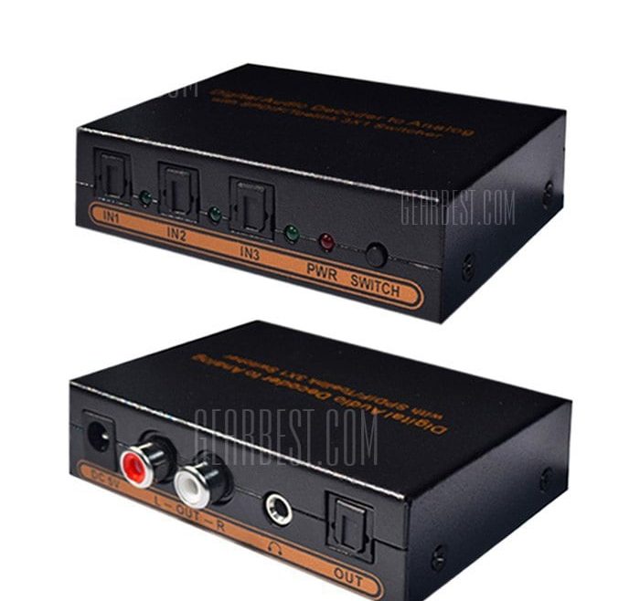 offertehitech-gearbest-T31 Digital to Analog Audio Decoder 3 x 1 Splitter