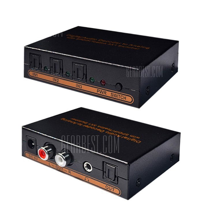 offertehitech-gearbest-T31 Digital to Analog Audio Decoder 3 x 1 Splitter