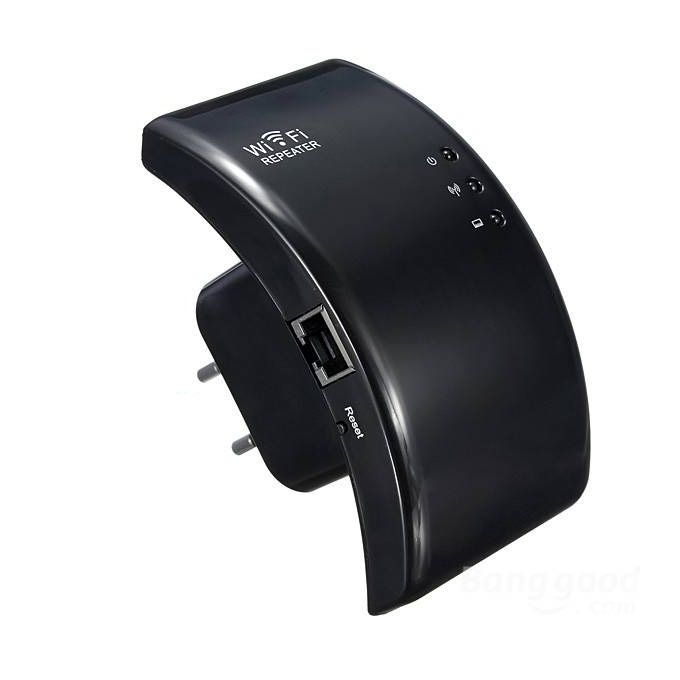 offertehitech-300M Wireless-N 2.4G WiFi 802.11N Repeater Router Range Expander Extender Router EU Plug - Black