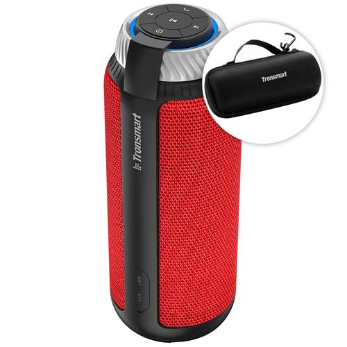 offertehitech-Bundle Tronsmart Element T6 25W Portable Bluetooth Speaker with 360 Degree Stereo Sound and Built-in Microphone Red + Tronsmart Element T6 Carrying Case