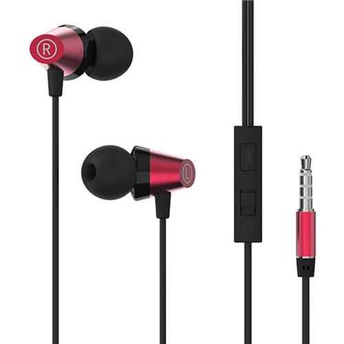 offertehitech-JOWAY HP22 Stereo Earphone with Mic Wired Control Heavy Bass 3.5mm Jack - Red