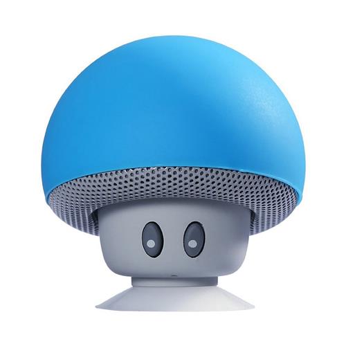 offertehitech-Mini Wireless Bluetooth Mushroom Speaker with Mic Water-resistant Heavy Bass Stereo Music - Blue