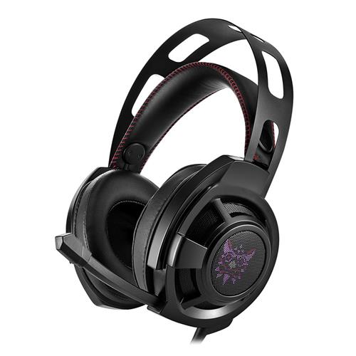 offertehitech-ONIKUMA M190 Headphone with Mic Stereo Sound Noise Canceling LED Lights for PC - Black