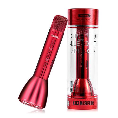 offertehitech-REMAX K03 Wireless Bluetooth Microphone Speaker Singing Record Song - Red