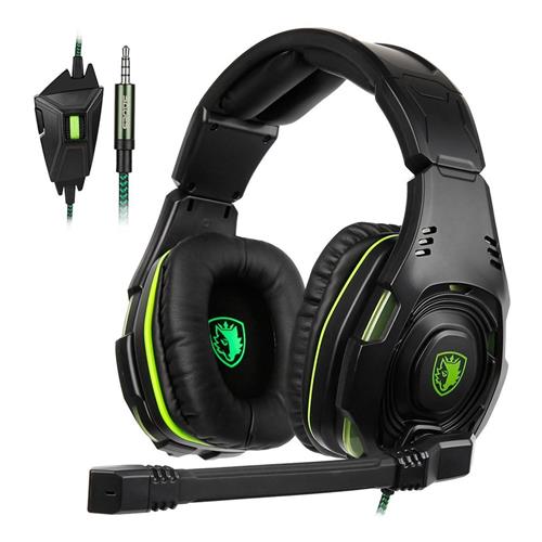 offertehitech-SADES SA-938 Gaming Headset with Mic Volume Control Noise Canceling - Black + Green
