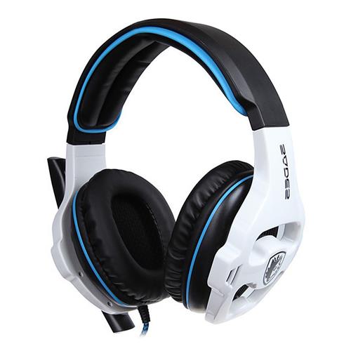 offertehitech-Sades SA-903 USB Gaming Headset with Mic Stereo 7.1 Surround LED Light - White + Black