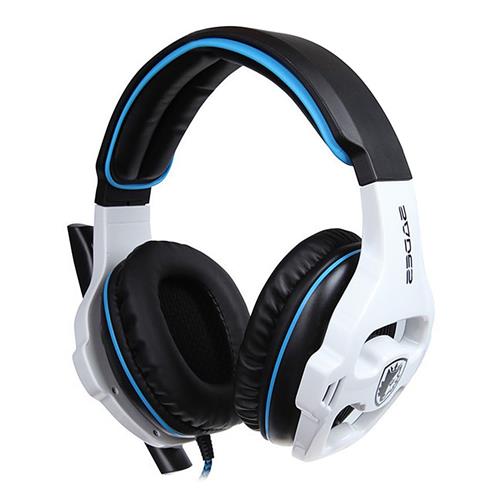 offertehitech-Sades SA-903 USB Gaming Headset with Mic Stereo 7.1 Surround LED Light - White + Black
