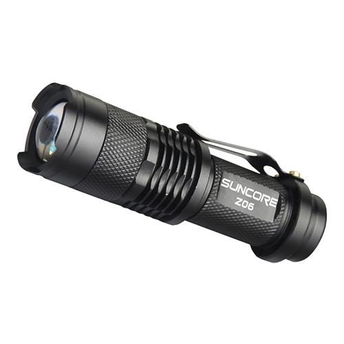 offertehitech-Suncore Z06 Mini Flashlight Outdoor Lighting With Condensing Lens Waterproof Adjustable Brightness - Black