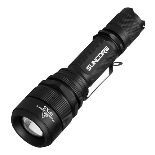 offertehitech-Suncore Z15 Mini Flashlight Outdoor Lighting With Condensing Lens Waterproof Rechargeable Adjustable Brightness - Black