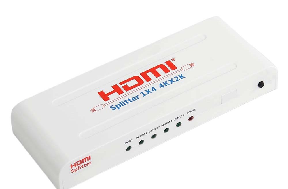 offertehitech-VK-104A HDMI 1.4 Splitter 1x4 4K*2K HD 1080P 3D Video Converter Adapter - White