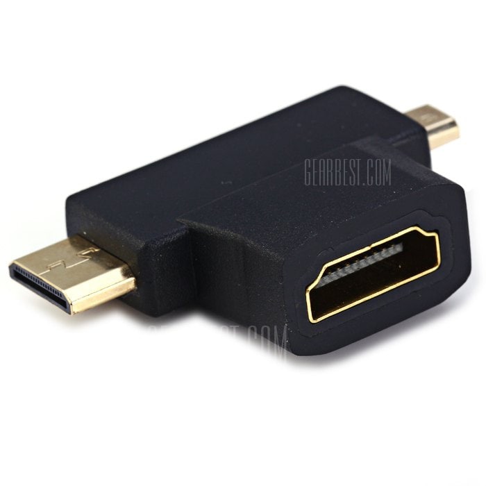 offertehitech-gearbest-3 in 1 HDMI Female to Mini Micro HDMI Male Adapter