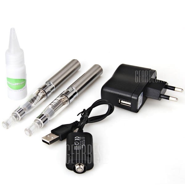 offertehitech-gearbest-Boxed EGO E - Cig Starter Kit Paired 650mAh CE4 E - Cigarette + 1.6ML Detachable Atomizer + USB Charger + EU - Plug Adapter + E - Liquid Refiller Bottle