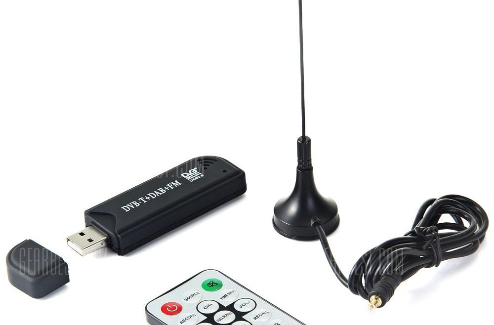 offertehitech-gearbest-FC0012 RTL2832U USB DVB - T RTL-SDR Tuner Receiver Set with MCX Interface Remote Controller