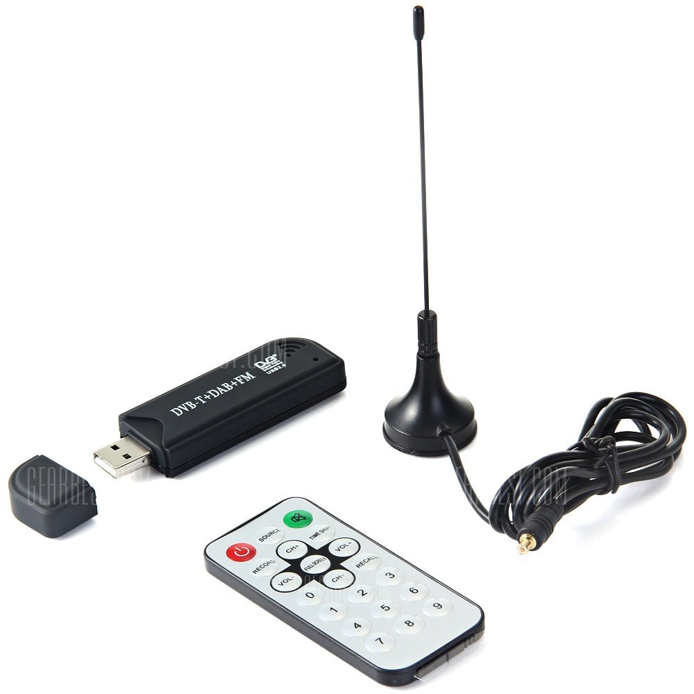 offertehitech-gearbest-FC0012 RTL2832U USB DVB - T RTL-SDR Tuner Receiver Set with MCX Interface Remote Controller