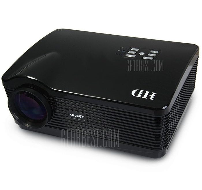 offertehitech-gearbest-UhAPPy U-2 LCD Projector 3000Lm 1280 x 768 Pixels with USB HDMI SD Card AV Slot for PC Laptop XBox 360 PlayStation 3 etc.