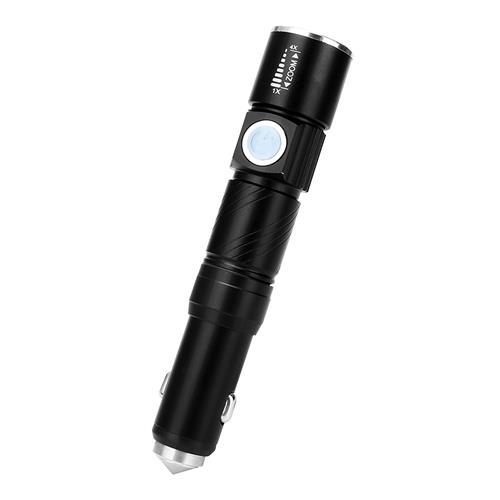 offertehitech-ATONGM Outdoor Zooming LED Flashlight Quick Charge Function 3 Working Modes With Safety Hummer Flashlight - Black