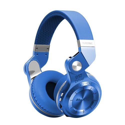 offertehitech-Bluedio T2+ Bluetooth4.1 Wireless Stereo Headphone TF Card FM  Music Headset - Blue