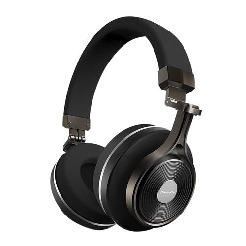offertehitech-Bluedio T3 Plus Bluetooth 4.1 Bass Stereo Headset TF Metal Folding Headphone - Black