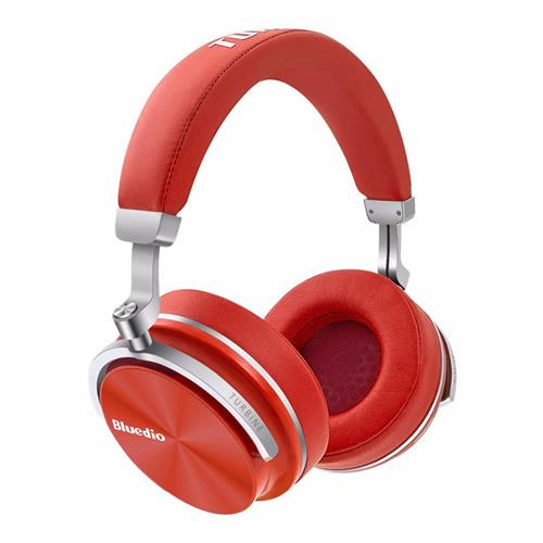 offertehitech-Bluedio T4S Wireless Bluetooth Headphones with Mic Active Noise Cancelling - Red