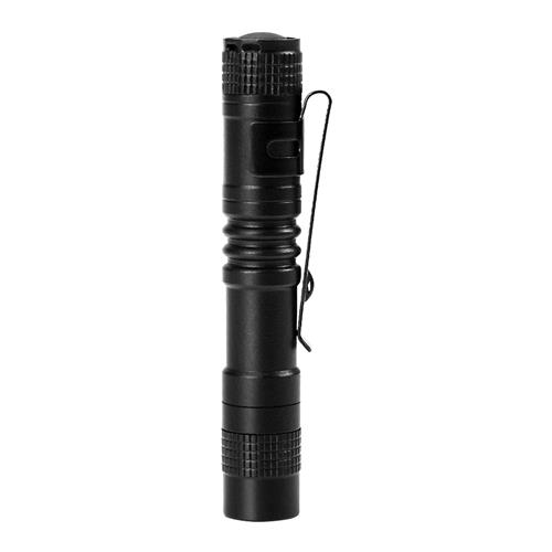 offertehitech-Cree LED Waterproof Anti-slip Anti-abrasion Outdoor Mini Flashlight Aluminium Alloy Highlight Torch AAA 91mm - Black