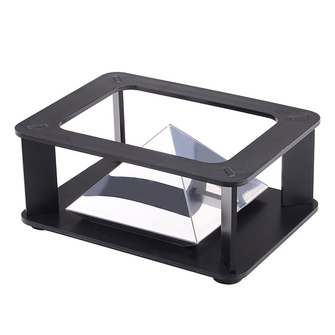 offertehitech-DIY 3D Holographic Projection Pyramid Projector for Smartphone - Black + Silver