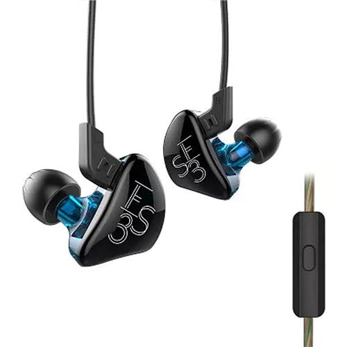 offertehitech-KZ KZ-ES3 In-ear Headphones with Mic Detachable HiFi Earphones - Black