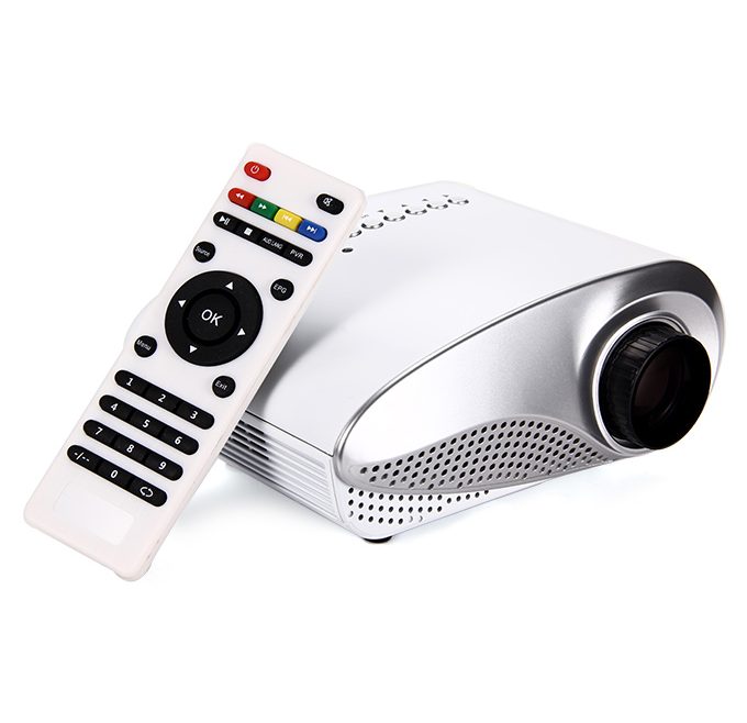 offertehitech-LZ-H60 High Definition 1080P 25W 60LM LCD Home LED Projector Support HDMI VGA USB - White