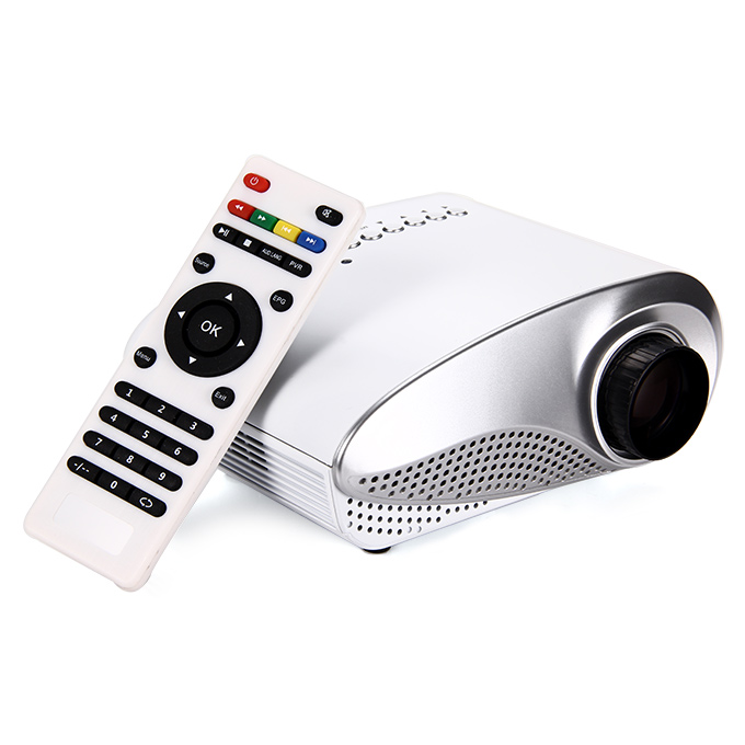 offertehitech-LZ-H60 High Definition 1080P 25W 60LM LCD Home LED Projector Support HDMI VGA USB - White
