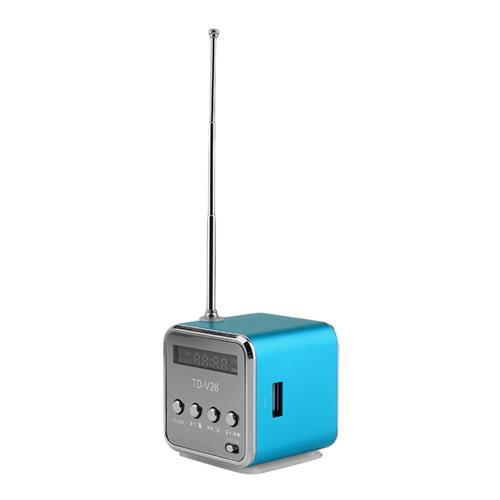 offertehitech-Mini Portable Micro USB Speaker Stereo Super Bass Music MP3 MP4 FM Radio Suport TF Card - Blue