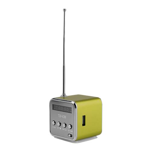 offertehitech-Mini Portable Micro USB Speaker Stereo Super Bass Music MP3 MP4 FM Radio Suport TF Card - Green