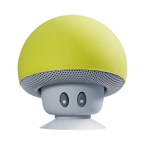 offertehitech-Mini Wireless Bluetooth Mushroom Speaker with Mic Water-resistant Heavy Bass Stereo Music - Yellow