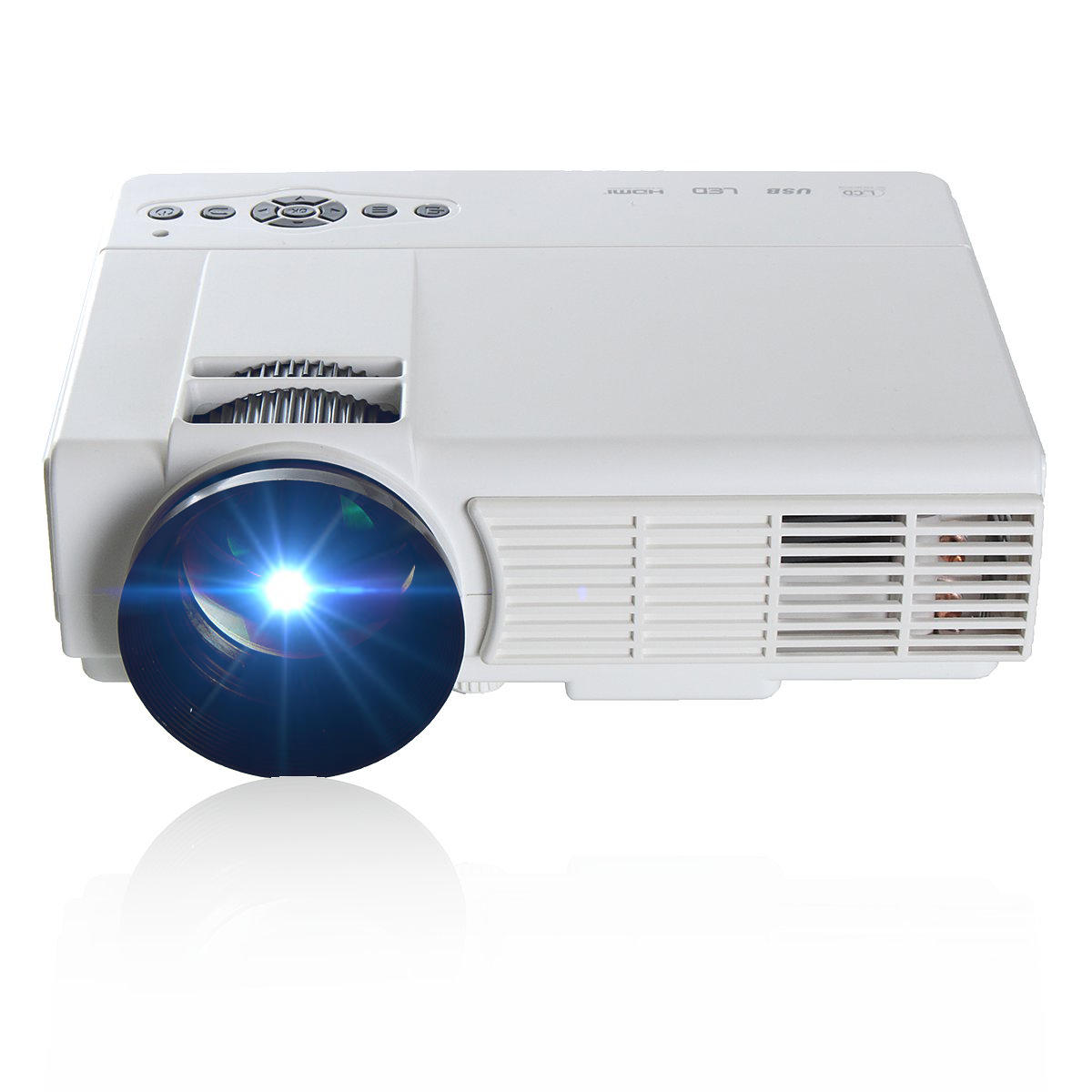 offertehitech-Potente Q5 3D HD 1080P 3000 Lumens 800 x 480 Multimedia Home Theater con risoluzione LED proiettore