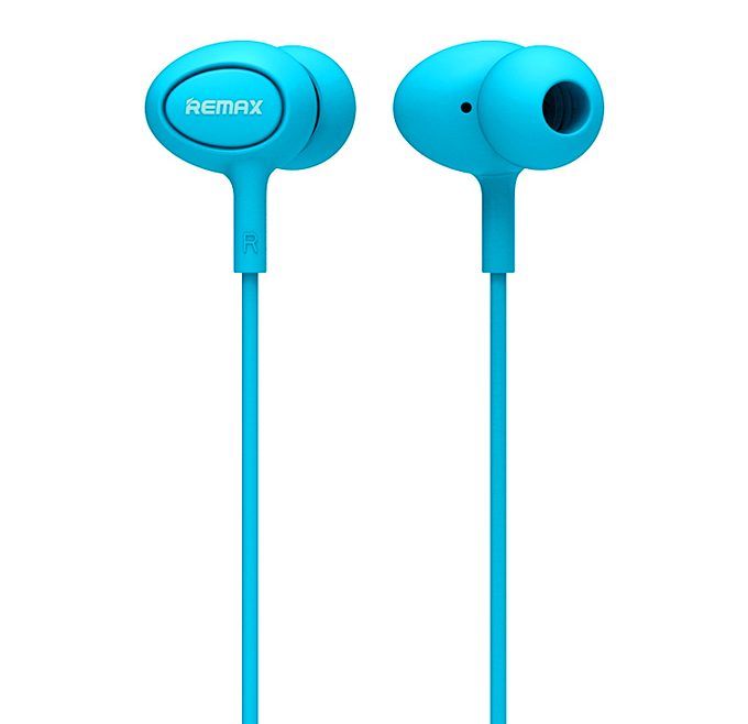 offertehitech-REMAX RM-515 Stereo Headset 3.5mm In-Ear Earphone with MIC for Universal Mobile Phones  -Blue