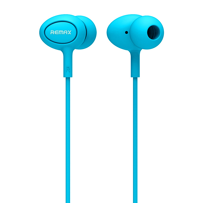 offertehitech-REMAX RM-515 Stereo Headset 3.5mm In-Ear Earphone with MIC for Universal Mobile Phones  -Blue