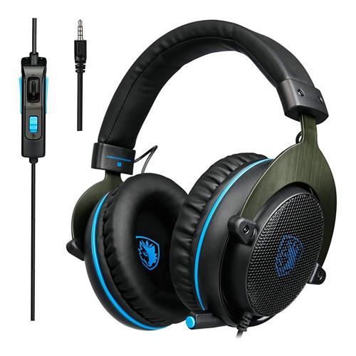 offertehitech-SADES R3 Gaming Headset with Mic Stereo Bass Volume Control for Xbox One PS4 PC PC Laptop - Black + Blue