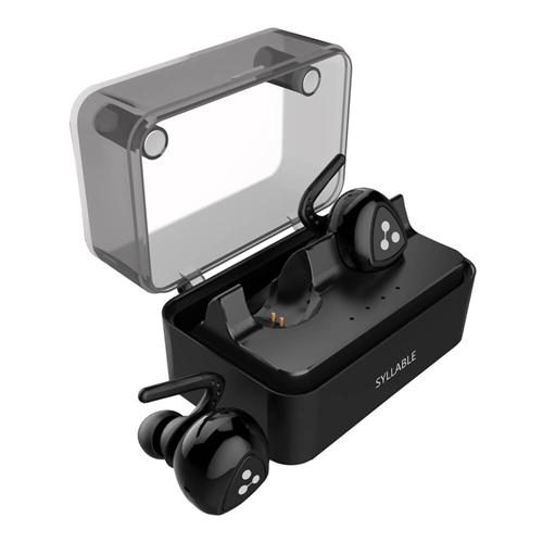 offertehitech-Syllable D900 Mini Wireless Bluetooth 4.1 Double-ear Sport Earphones with Charging Box - Black