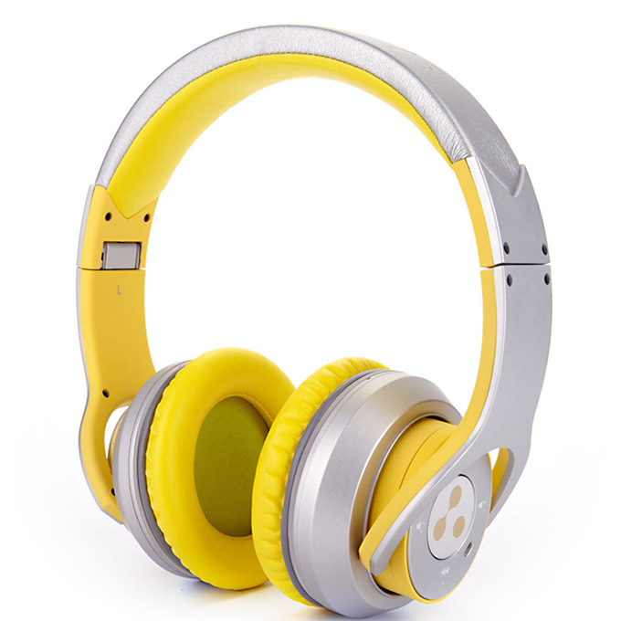offertehitech-Syllable G800 HIFI Wireless Bluetooth 4.0 Headphones Noise Cancelling Deep Bass Built-in Mic/40mm Speaker - Yellow
