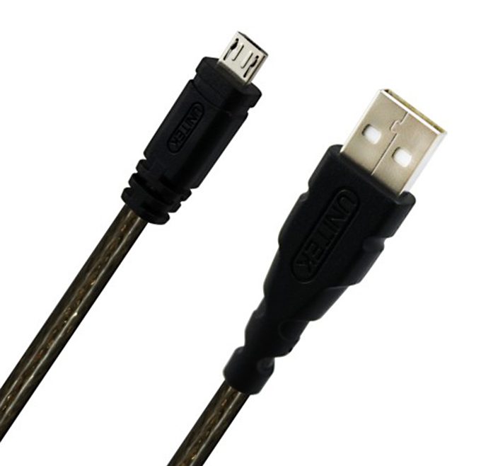 offertehitech-UNITEK Y-C434 USB2.0 A Male to Micro USB Male Charging Connecting Cable for Cell Phone - Deep Grey