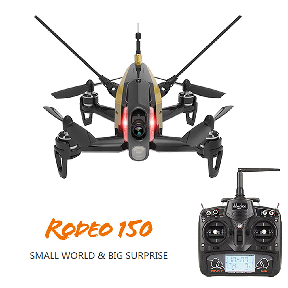 offertehitech-Walkera Rodeo 150 F150 F3 5.8G FPV 600TVL Camera DEVO-7 3D Roll 40CH MicroDrone RTF--Black ( Mode 2 )