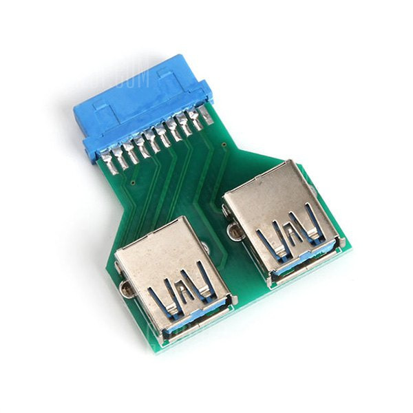 offertehitech-gearbest-20-pin to Dual USB3.0 Ports Adapter Converter Card