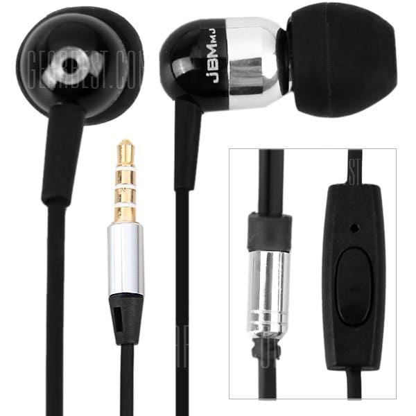 offertehitech-gearbest-JBMMJ-A8 Round Cable Hands Free High Resolution Sound Noble In-ear Earphone/Headphone with In-line Mic - Silver
