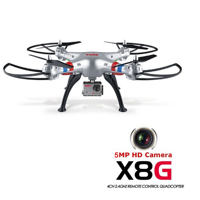 offertehitech-Syma X8G 4CH 5.0MP Camera FPV RC Quadcopter 2.4G 6 Axis Gryo With Headless Mode HD Camera 3D Flip RTF