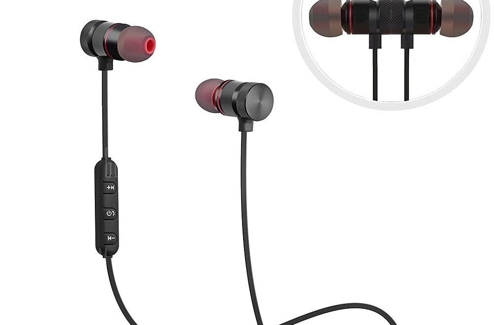offertehitech-gearbest-ANDE Bass Magnetic Suction Wireless Bluetooth Headphones Stereo Sport Earphones