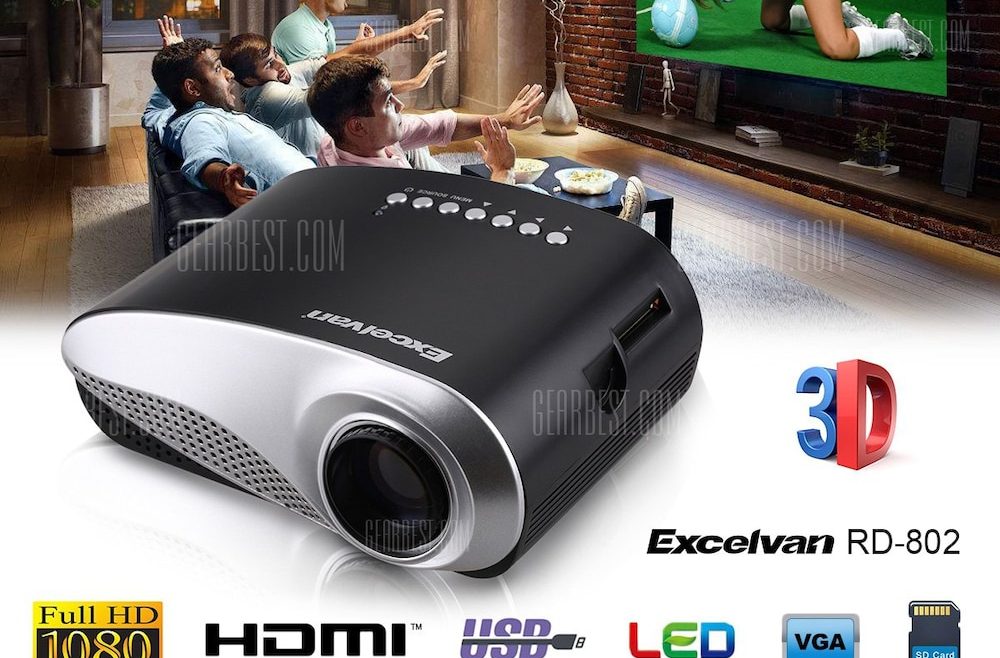 offertehitech-gearbest-Excelvan Home Theater LED LCD Projector