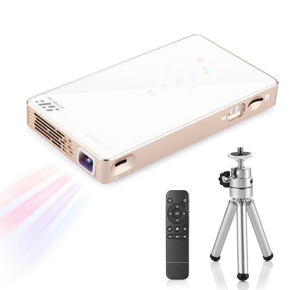 offertehitech-gearbest-siroflo Mini Projector with Tripod and Remote Control