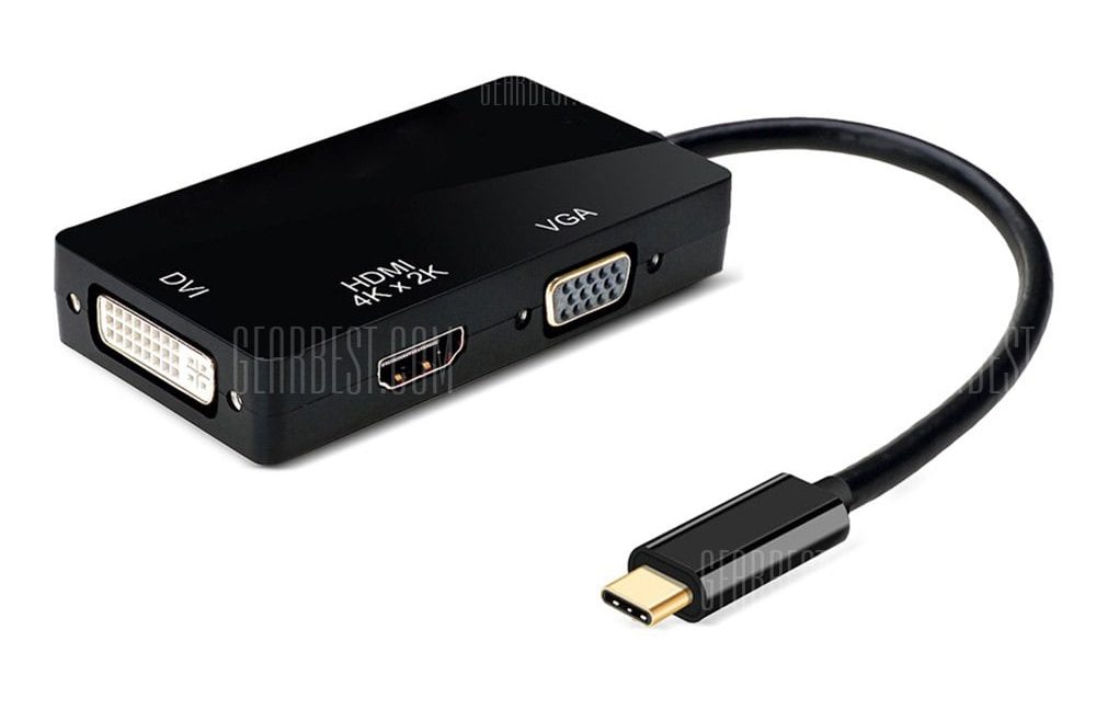 offertehitech-gearbest-CY UC - 050 USB-C to DVI / HDMI / VGA Multi-port Adapter