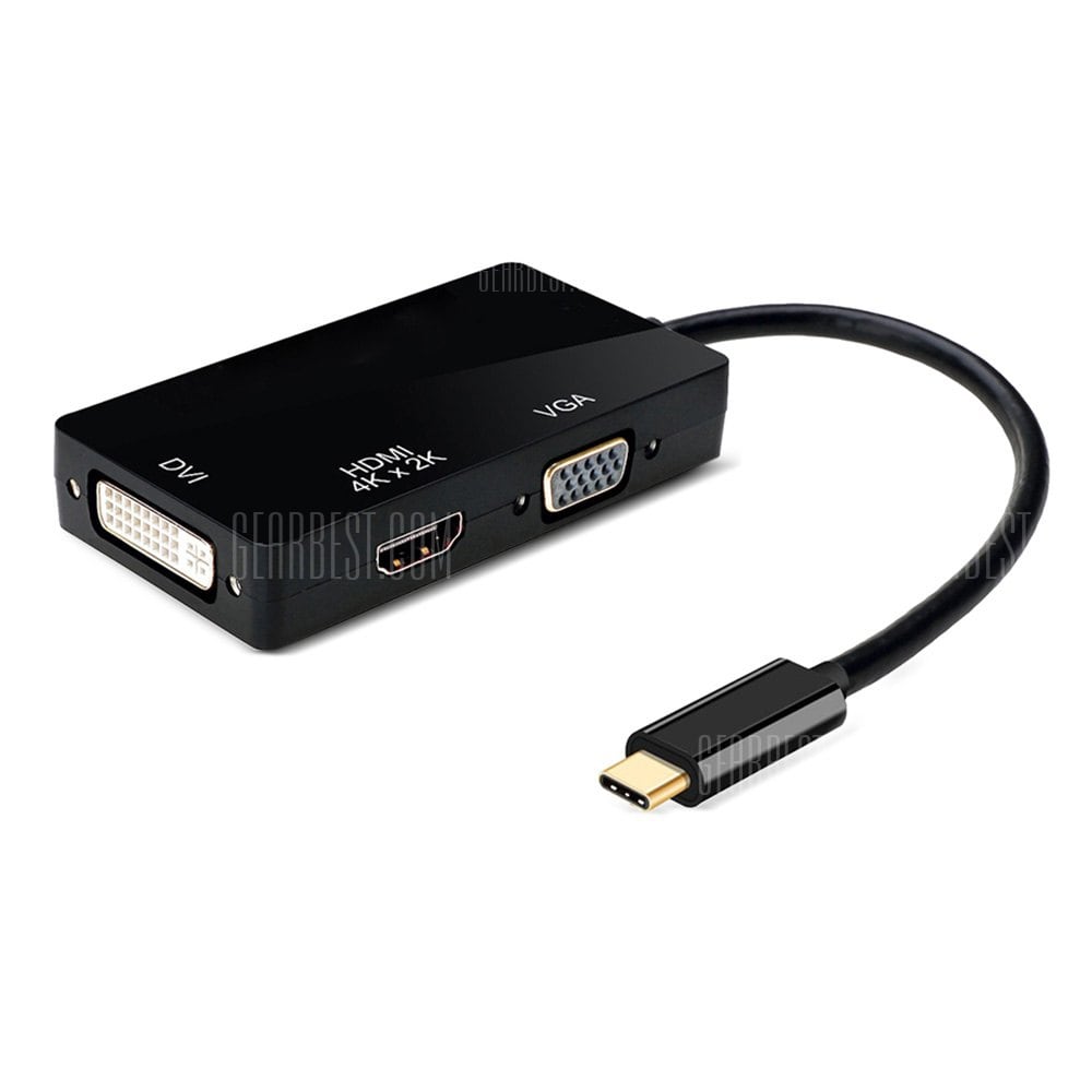 offertehitech-gearbest-CY UC - 050 USB-C to DVI / HDMI / VGA Multi-port Adapter