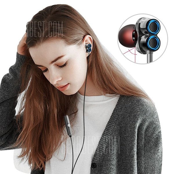 offertehitech-gearbest-Double Horns Drive-by-wire Earphone